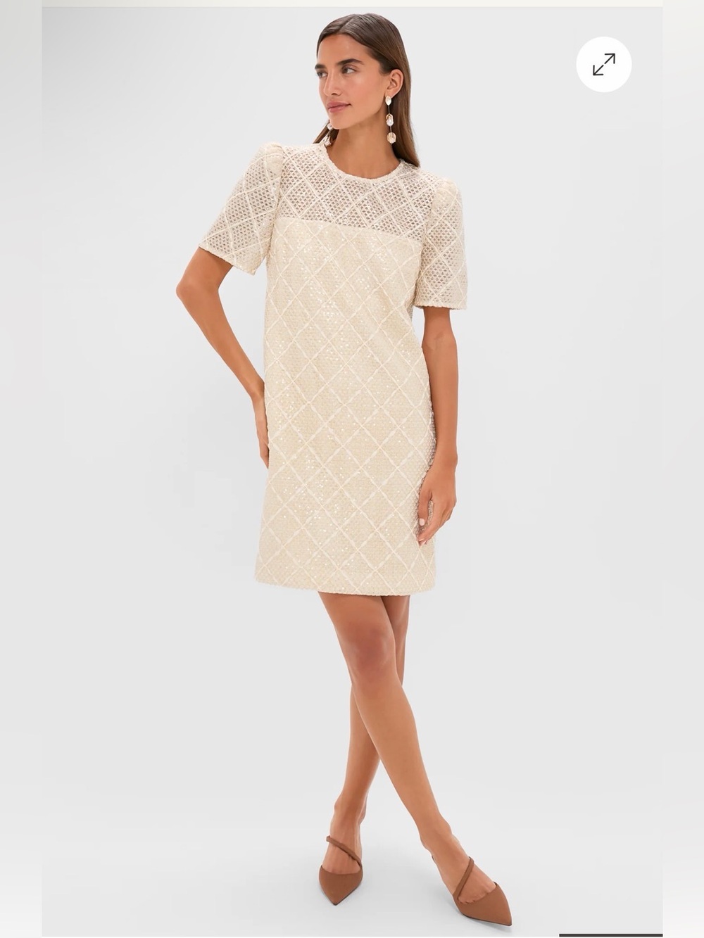 Tuckernuck Ivory Sequin Janelle Mini Dress NWT size XS